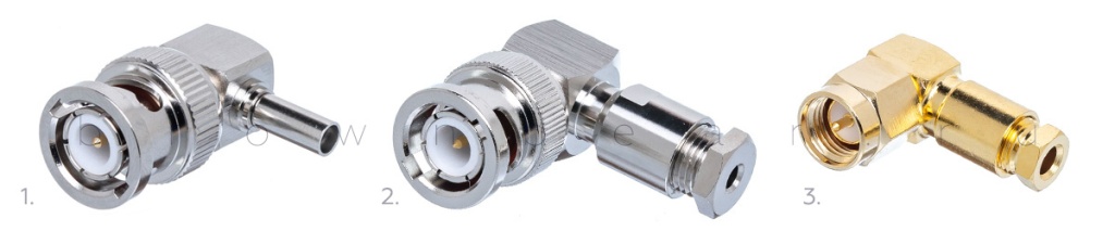 Угловые разъемы SMA и BNC для коаксиального кабеля RG-174