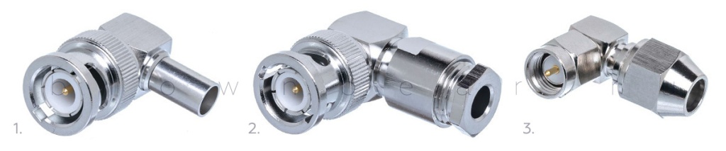 Угловые SMA и BNC для коаксиального кабеля RG-58