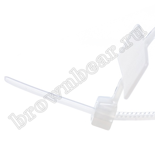 Стяжка (хомут) нейлоновая 100 x 2.5мм с маркировочной площадкой, белая, упаковка 100 шт. MCV-100 фото 2