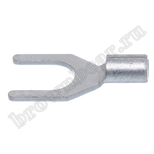 Клемма вилочная обжимная тип "U" 5.3 мм, на провод 0.25 - 1.5 мм², неизолированная , кратно100шт. TY-1.25-5 фото 6