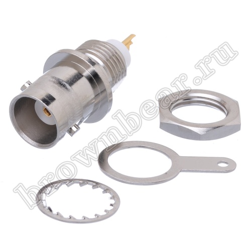 Разъем BNC Amphenol, гнездо на приборный блок, под пайку 112424 фото 8