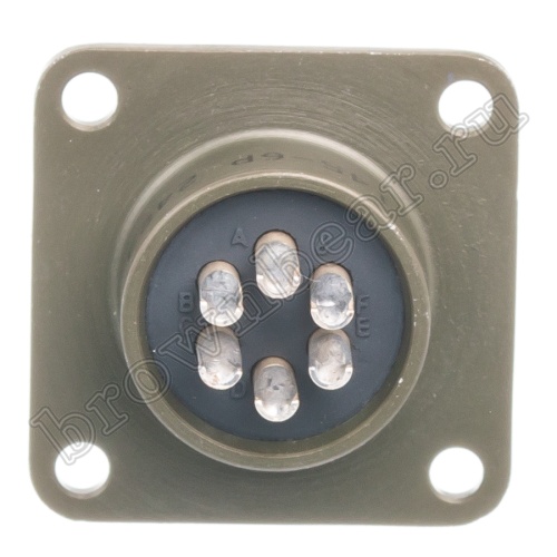 Разъём Amphenol серии MS, 6 контактов, вилка на блок, тип 14S, резьбовой MS3102E-14S-6P фото 3