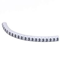 Маркер кабельный цифра 9 (кольцо) для провода d=3.0-4.2 мм, белый, упаковка 20 шт.