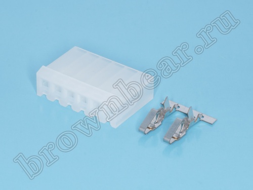 Разъем питания 6 контактов, гнездо на кабель, шаг 3.96 мм PHU-6