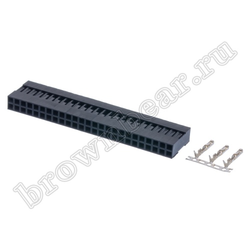 Разъем 2х25 гнездо на кабель, шаг 2.54мм, с контактами фото 4