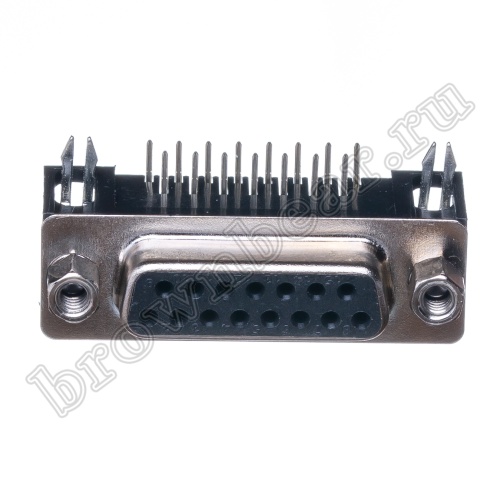 Разъем D-SUB 15 контактов, гнездо на плату, прямой угол  7.2мм DRB-15FA фото 7