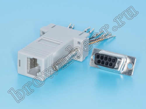 Переходник D-SUB 9 гнездо - RJ45 гнездо GC-9FT8 фото 2