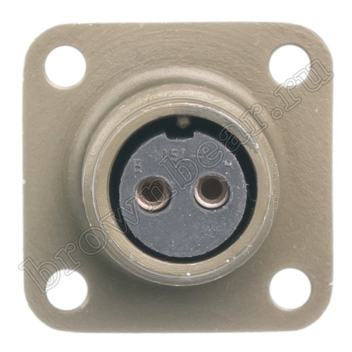 Разъём Amphenol серии MS, 2 контакта, розетка на блок, тип 10SL, резьбовой MS3102E-10SL-4S фото 5