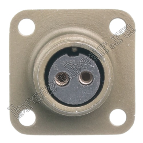 Разъём Amphenol серии MS, 2 контакта, розетка на блок, тип 10SL, резьбовой MS3102E-10SL-4S фото 2