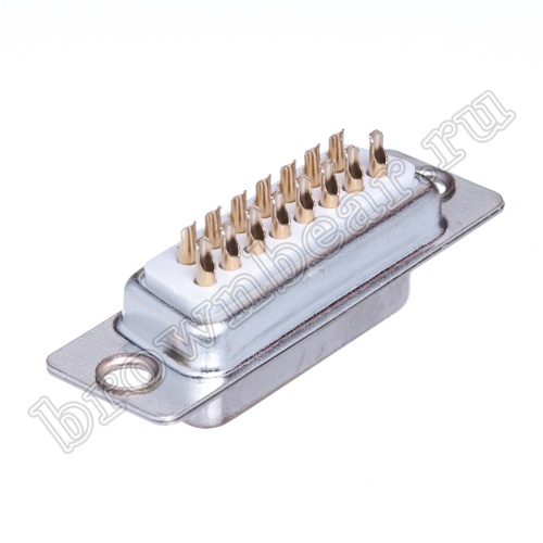 Разъем D-SUB  15 контактов, гнездо на кабель, пайка, тип 2 DB-15F фото 6