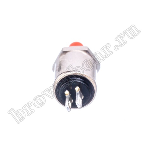 Кнопка без фиксации в металлическом корпусе, 2.8 мм круглая на блок, НР, 220В, красная PSW-4-R фото 5