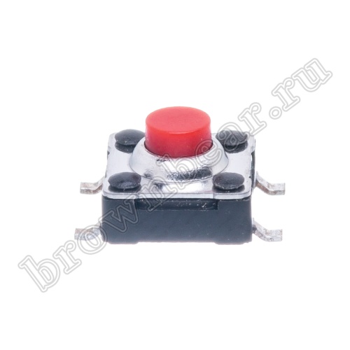 Кнопка тактовая влагозащищенная SMD, 6х6 мм, h=4.3 мм, 4 контакта фото 7