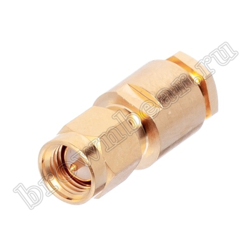 Разъем SMA штекер на кабель RG-58, пайка, Amphenol SMA1141C2-3GT50G-58U-50