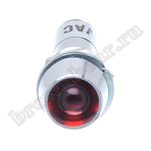 Лампа неоновая индикаторная с резистором 220В в корпусе, красная фото 6