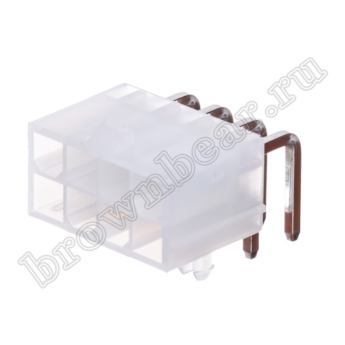 Разъем питания Mini-Fit 8 контактов, вилка на плату, прямой угол, с фиксатором, шаг 4,2мм MF-8MRA фото 7