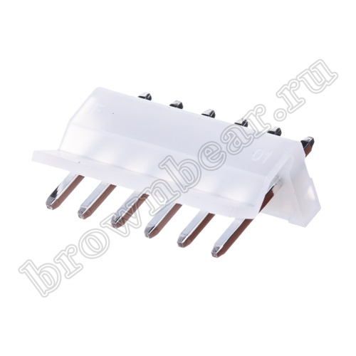 Разъем питания 6 контактов, вилка на плату, шаг 3.96 мм PWL-6 фото 7