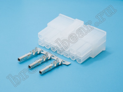 Разъем питания Mini-Fit 14 контактов, гнездо на кабель, шаг 4,2мм MF-14F/2