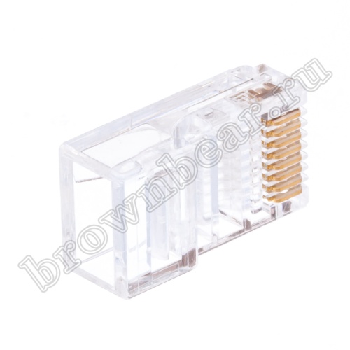 Разъём RJ-45 (8P8C) 3 зубца, вилка под плоскую витую пару TP-8P8C-S3 фото 4