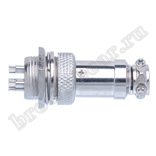 Разъем GX16 (M16) 5 контактов, розетка на кабель + вилка на блок, комплект AC-M16-5 фото 4