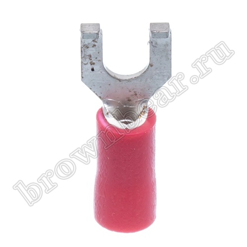 Клемма вилочная обжимная тип "U" 3.7 мм на провод 0.5 - 1.5 мм² с фланцем, изолированная, кратно 100шт. TYFI-1.25-3 фото 5