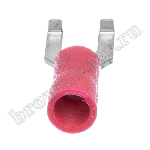 Клемма вилочная обжимная тип "U" 3.7 мм на провод 0.5 - 1.5 мм² с фланцем, изолированная, кратно 100шт. TYFI-1.25-3 фото 2