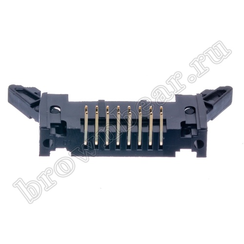 Разъем IDC 2х8 вилка на плату, шаг 2.54мм, с защелками, прямой угол SCM-16R фото 6