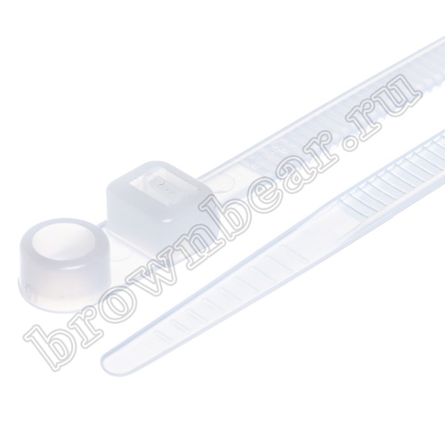 Стяжка (хомут) нейлоновая 370 x 4.8 мм с крепежным отверстием, белая, упаковка 100 шт. TCV-370 фото 4