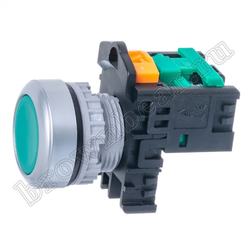 Кнопка управления плоская, без фиксации, d 30 мм, НР, зеленая TN2BFG-1A фото 2