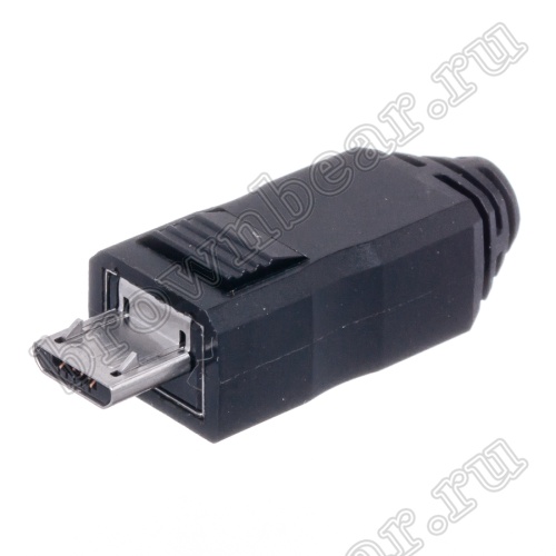 Разъем micro USB, вилка на кабель с корпусом, 5 контактов USB/Mc-SP