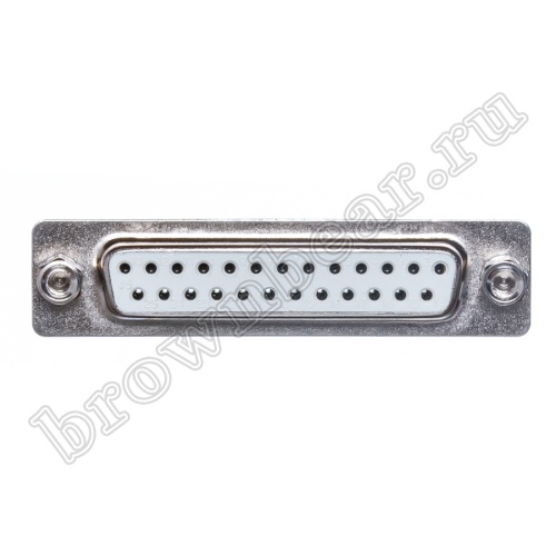 Разъем D-SUB  25 контактов, гнездо на плату, вертикальный с крепежными стойками DBS-25F фото 4