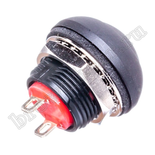 Кнопка влагозащищенная IP67 без фиксации, 12мм круглая на блок, НР, черная PSW-7-B фото 4