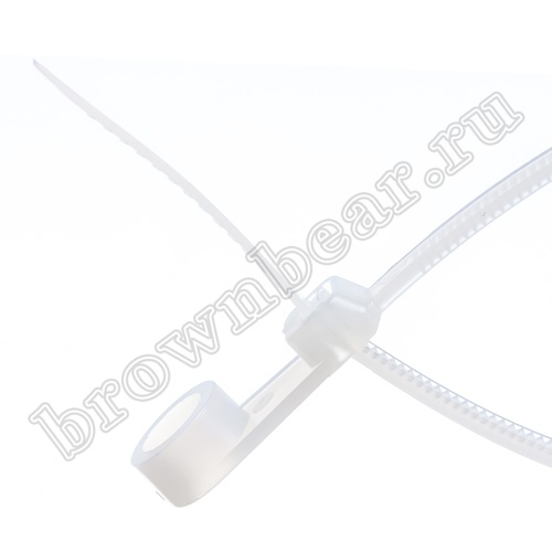 Стяжка (хомут) нейлоновая 155 x 3.7 мм с крепежным отверстием, белая, упаковка 100 шт. TCV-155 фото 3