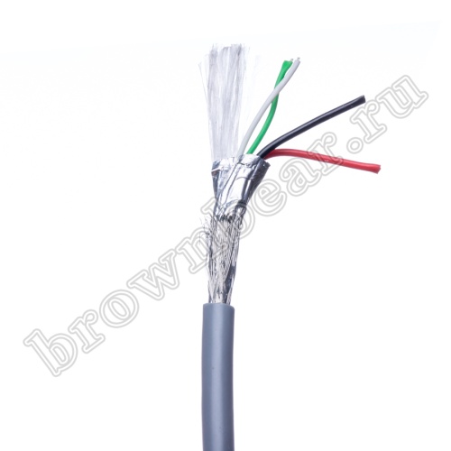 Кабель сигнальный USB 4 провода, бухта 50 м, серый PCnet