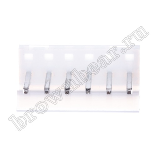 Разъем питания 6 контактов, вилка на плату, шаг 3.96 мм PWL-6 фото 2