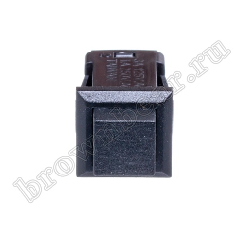 Кнопка c фиксацией, квадратная на блок крепление защелка, НР, 220В, черная PSW-9BB фото 6