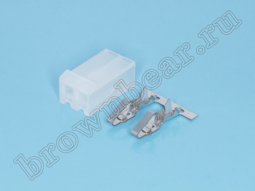 Разъем питания 2 контакта, гнездо на кабель, шаг 3.96 мм PHU-2