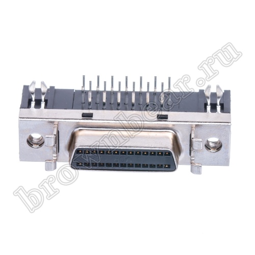 Разъем Micro D-SUB 26 контактов, гнездо на плату, прямой угол, без крепежных винтов MDR-26F фото 2