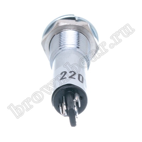 Лампа неоновая  индикаторная с резистором 220В  в корпусе, зеленая фото 2