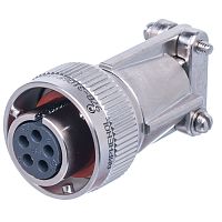 Разъем Amphenol серии 97B, ACA-B, 5 контактов, розетка на кабель, тип 14S, байонет 97B3106F-14S-5S(A23)