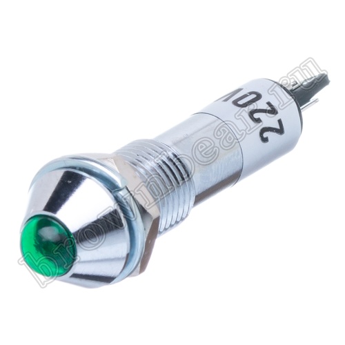 Лампа неоновая  индикаторная с резистором 220В  в корпусе, зеленая