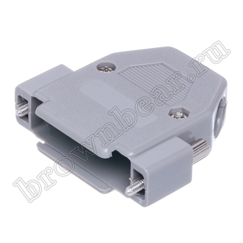 Корпус разъема D-SUB 25 контактов, выход кабеля 45 градусов, серый DP-25CR