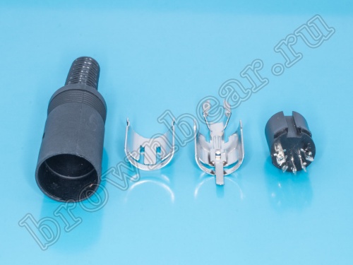 Гнездо DIN 5 контактов на кабель, 45градусов DN-5F1 фото 4