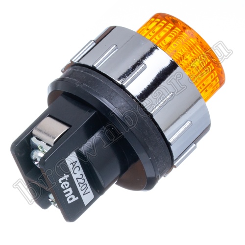 Лампа неоновая индикаторная 220В, d 25 мм, оранжевая фото 4