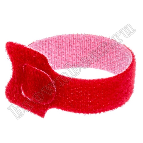 Стяжка (хомут) на липучке 135х12 мм, многоразовая, красная, упаковка 20 шт. MGT-135RD фото 6