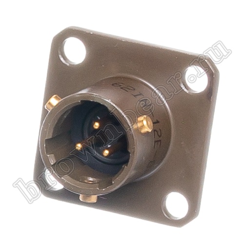 Разъём Amphenol серии 62IN, 3 контакта, вилка на блок, тип 8, байонетный 62IN-12E-8-33P