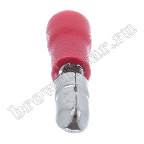 Клемма штекерная обжимная тип "B" 4.0 мм вилка на провод 0.5 - 1.5 мм², изолированная, кратно 100шт. TBI-1.25-4M фото 5