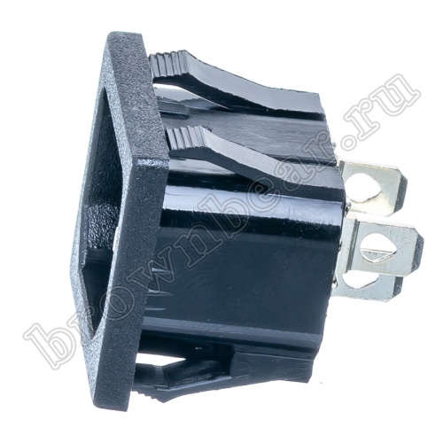 Разъем питания IEC C14, вилка на блок, крепление защелка, 10A фото 3