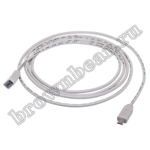 Кабель интерфейсный type micro USB вилка - гнездо, 1.8 метра
