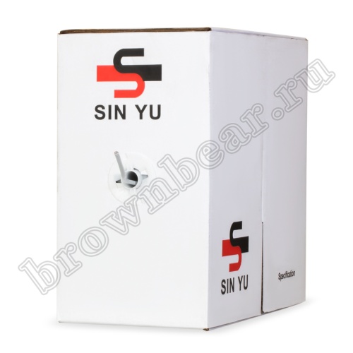 Кабель Витая пара, 2 пары, медный, 5e категория, многожильный, экранированный, серый, бухта 305м SIN YU фото 4