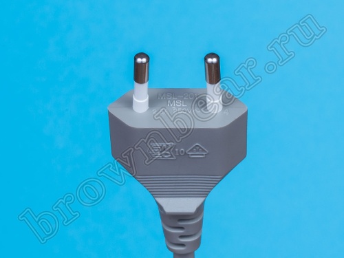 Кабель (шнур) питания 220В CEE7/16 - C7, для аудиотехники, серый, 2.5А, 1,8м фото 3